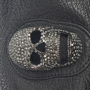 THOMAS WYLDE RARE Fairground handbag clutch black purse with skull chain goth